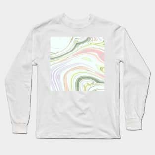 spring fashion mint green Pastel pink swirls Long Sleeve T-Shirt